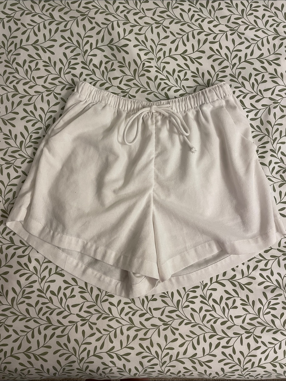 White Linen Shorts